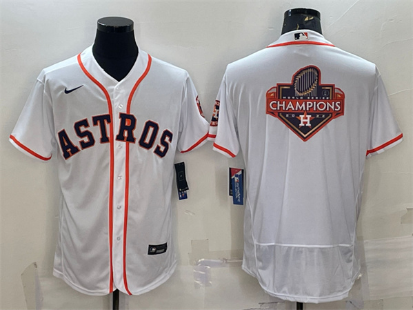 Houston Astros White 2022 World Series Champions Team Big Logo Flex Base Stitched Jersey