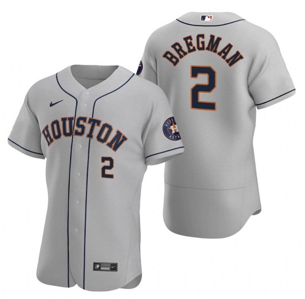 Houston Astros #2 Alex Bregman Gray Flex Base Stitched Jersey