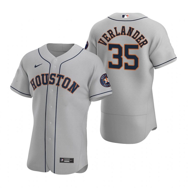 Houston Astros #35 Justin Verlander Gray Flex Base Stitched Jersey