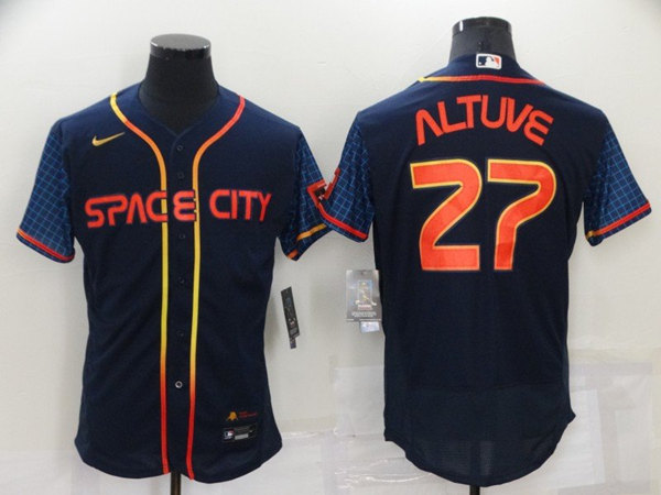 Houston Astros #27 Jose Altuve 2022 Navy City Connect Flex Base Stitched Baseball Jersey