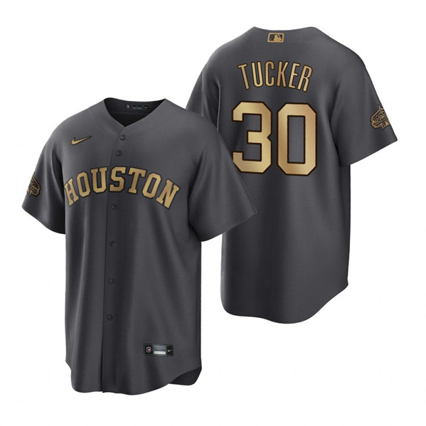 Houston Astros #30 Kyle Tucker Charcoal 2022 All-Star Cool Base Stitched Baseball Jersey