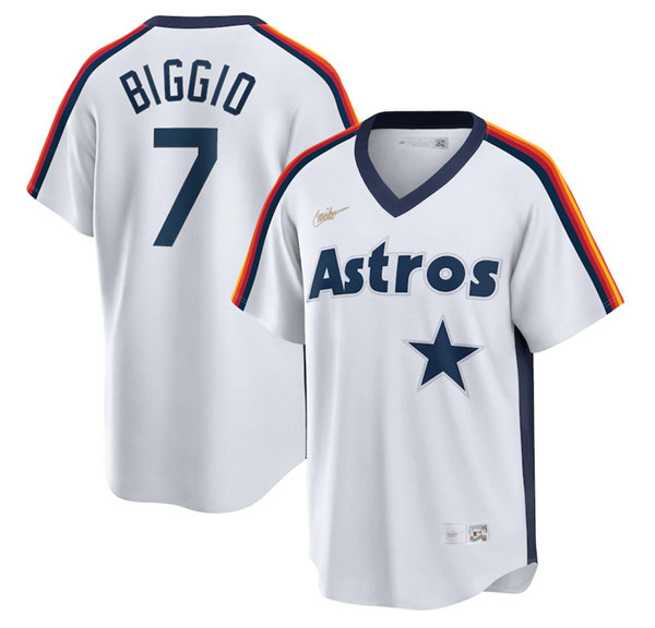 Houston Astros #7 Craig Biggio White Stitched Jersey