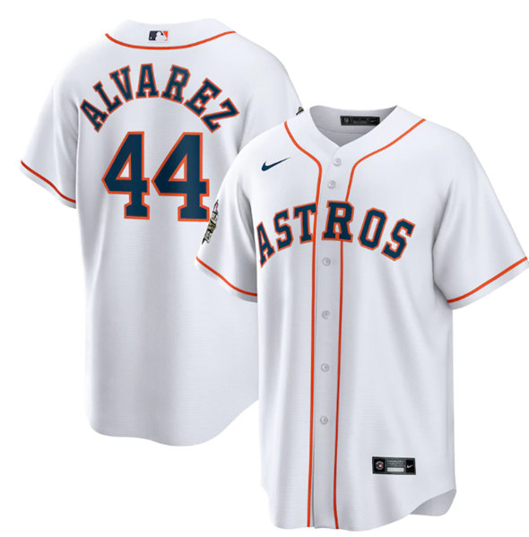 Houston Astros #44 Yordan Alvarez White 2022 World Series Home Stitched Baseball Jersey