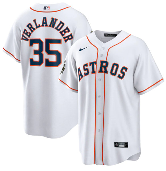 Houston Astros #35 Justin Verlander White 2022 World Series Home Stitched Baseball Jersey