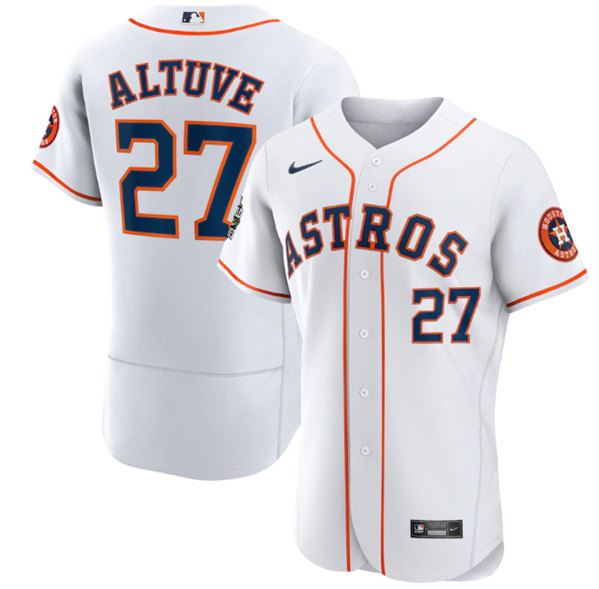 Houston Astros #27 Jose Altuve White 2022 World Series Flex Base Stitched Baseball Jersey