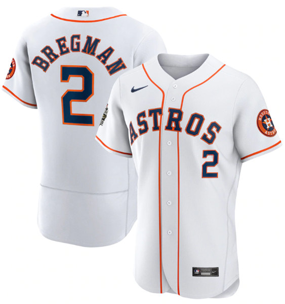 Houston Astros #2 Alex Bregman White 2022 World Series Flex Base Stitched Baseball Jersey