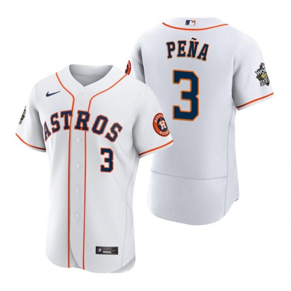 Houston Astros #3 Jeremy Pena 2022 World Series White Flex Base Stitched Baseball Jersey
