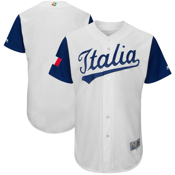 Italy Baseball Majestic White 2017 World Baseball Classic Team Stitched WBC Jersey