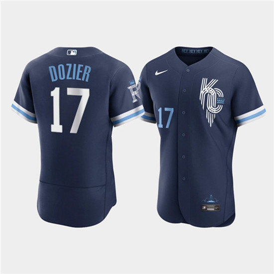 Kansas City Royals #17 Hunter Dozier 2022 Navy City Connect Flex Base Stitched Jersey