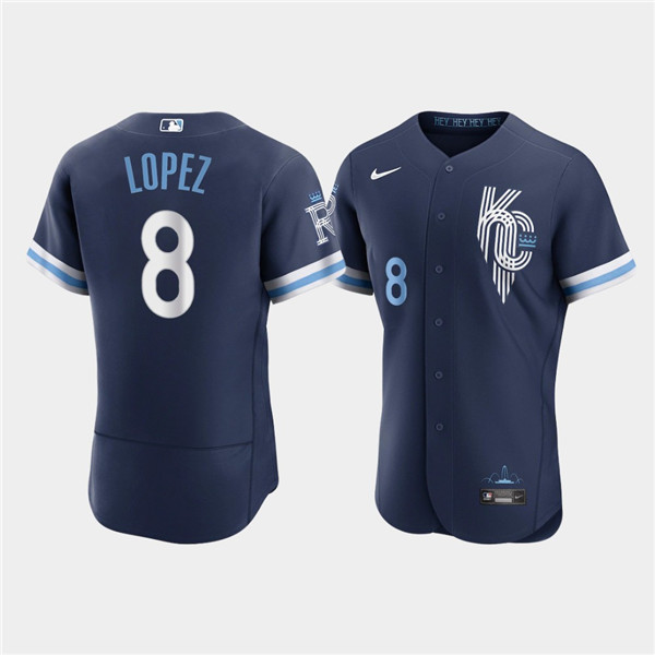 Kansas City Royals #8 Nicky Lopez 2022 Navy City Connect Flex Base Stitched Jersey