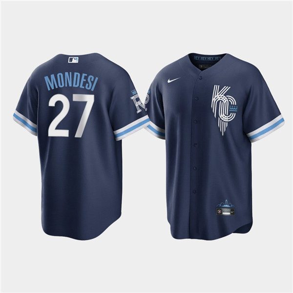 Kansas City Royals #27 Adalberto Mondesi 2022 Navy City Connect Cool Base Stitched Jersey