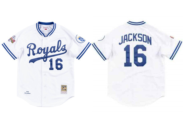 Kansas City Royals #16 Bo Jackson 1989 White Stitched Jersey