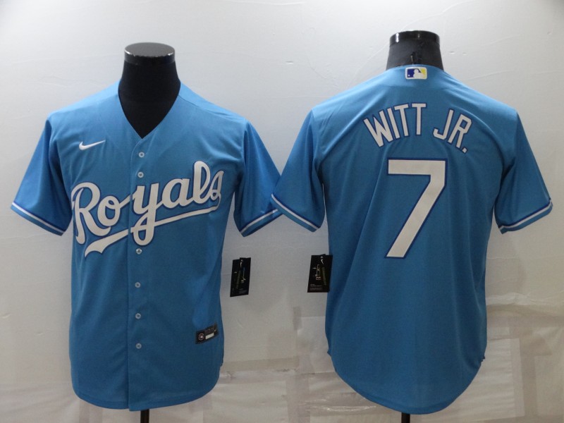 Kansas City Royals #7 Bobby Witt Jr. Light Blue Cool Base Stitched Jersey