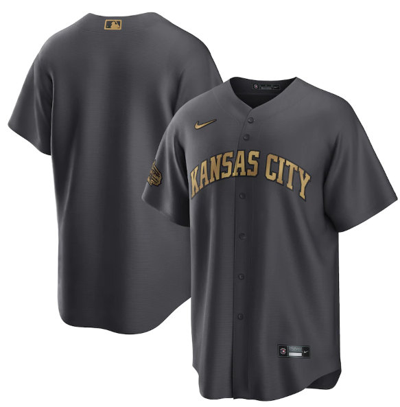 Kansas City Royals Blank Charcoal 2022 All-Star Cool Base Stitched Baseball Jersey