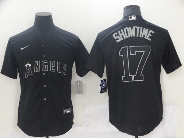 Los Angeles Angels #17 Shohei Ohtani Black Cool Base Stitched Baseball Jersey