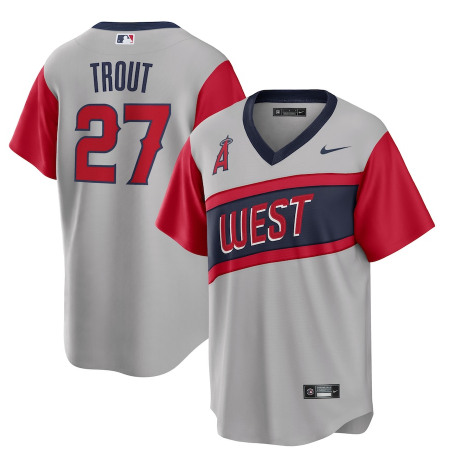 Los Angeles Angels #27 Mike Trout 2021 Little League Classic Road Cool Base Stitched Baseball Jersey