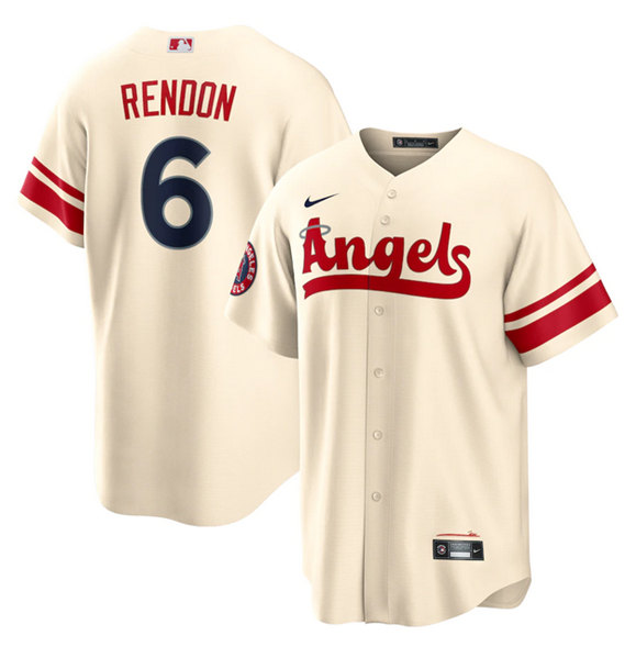 Los Angeles Angels #6 Anthony Rendon Cream 2022 City Connect Cool Base Stitched Jersey