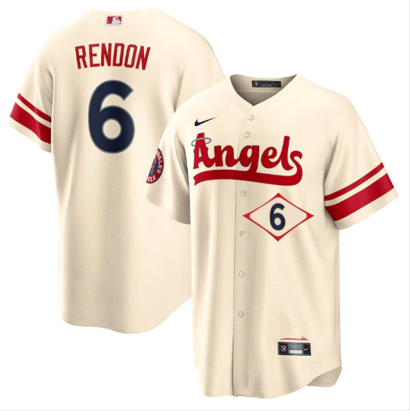 Los Angeles Angels #6 Anthony Rendon 2022 Cream City Connect Cool Base Stitched Jersey