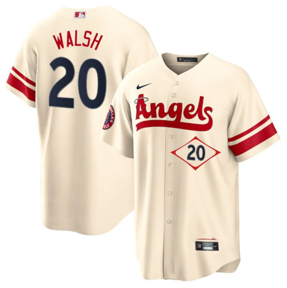 Los Angeles Angels #20 Jared Walsh 2022 Cream City Connect Cool Base Stitched Jersey