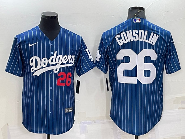 Los Angeles Dodgers #26 Tony Gonsolin Navy Cool Base Stitched Baseball Jersey