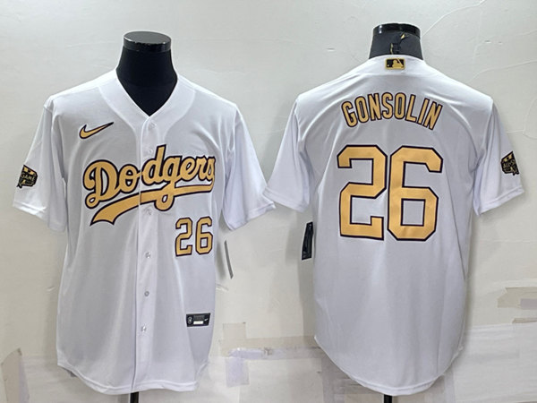 Los Angeles Dodgers #26 Tony Gonsolin 2022 All-Star White Cool Base Stitched Baseball Jersey