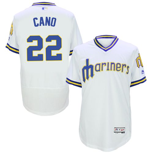 Mariners #22 Robinson Cano White Flexbase Authentic Collection Cooperstown Stitched Jersey