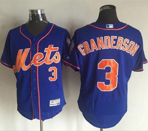 Mets #3 Curtis Granderson Blue Flexbase Authentic Collection Stitched Jersey