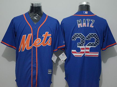 Mets #32 Steven Matz Blue USA Flag Fashion Stitched Jersey