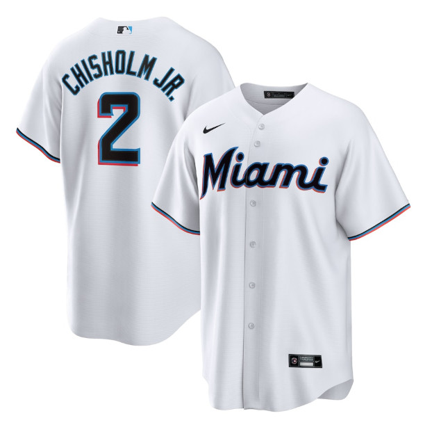 Miami Marlins #2 Jazz Chisholm Jr. White Cool Base Stitched Jersey