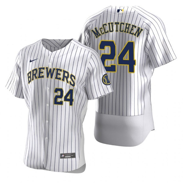 Milwaukee Brewers #24 Andrew McCutchen White Flex Base Stitched Jersey