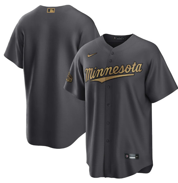 Minnesota Twins Blank Charcoal 2022 All-Star Cool Base Stitched Baseball Jersey