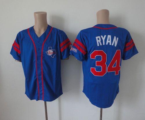 Mitchell And Ness Rangers #34 Nolan Ryan Blue Throwback Stitched Jersey