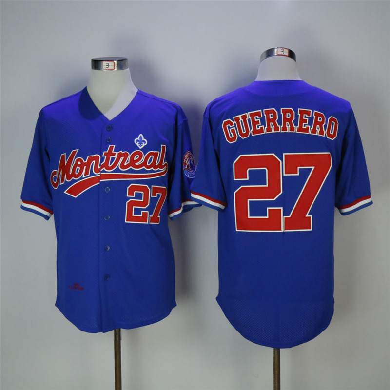 Montreal Expos #27 Vladimir Guerrero Blue Cooperstown Collection Stitched Jersey