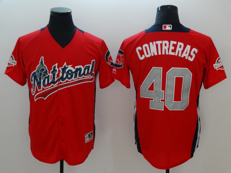 National League #40 Willson Contreras Red 2018 All-Star Game Home Run Derby Player Jersey