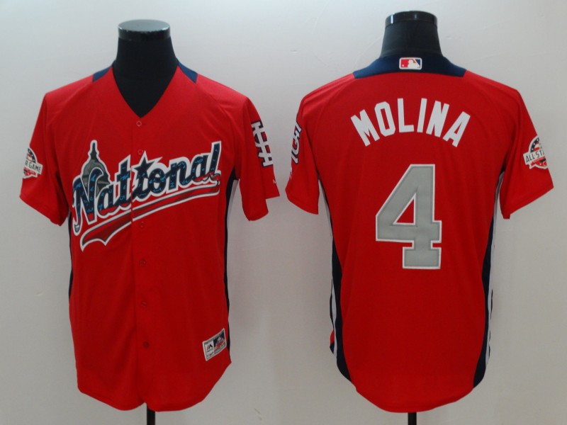 National League #4 Yadier Molina Red 2018 All-Star Game Home Run Derby Jersey