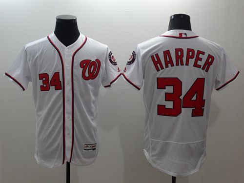 Nationals #34 Bryce Harper White Flexbase Authentic Collection Stitched Jersey