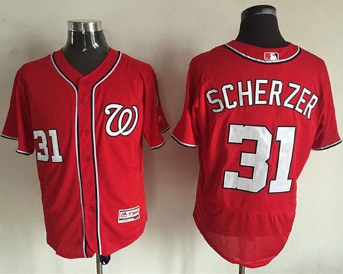 Nationals #31 Max Scherzer Red Flexbase Authentic Collection Stitched Jersey