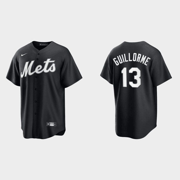 New York Mets #13 Luis Guillorme Black Cool Base Stitched Baseball Jersey