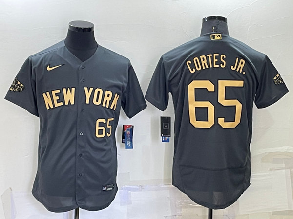 New York Yankees #65 Nestor Cortes Jr. Charcoal 2022 All-Star Flex Base Stitched Baseball Jersey