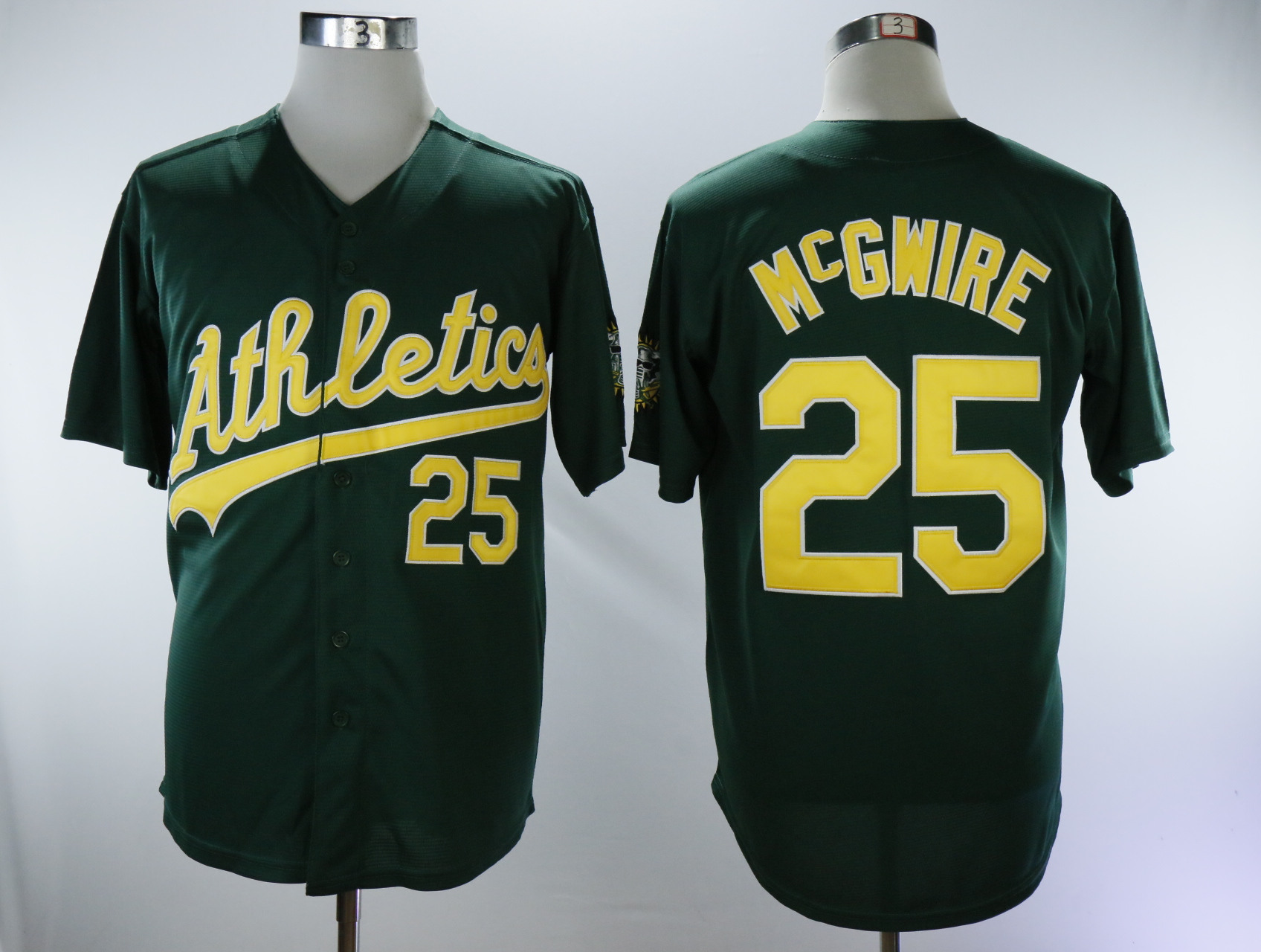 Oakland Athletics #25 Mark McGwire Green Throwback Stitched Jersey