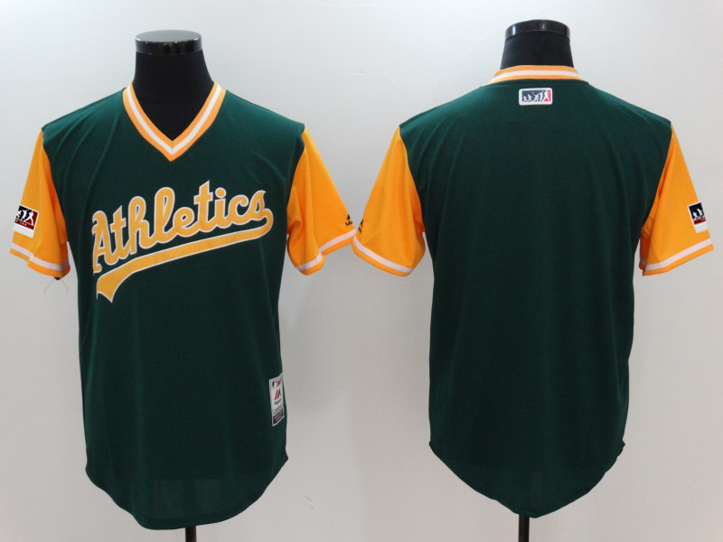 Oakland Athletics Majestic Green Yellow 2018 Players' Weekend Authentic Team Jersey