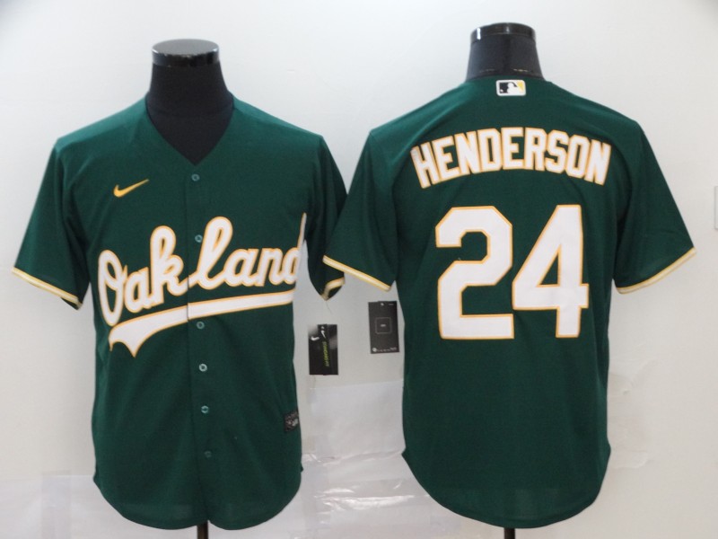 Oakland Athletics #24 Rickey Henderson White Cool Base Stitched Jersey