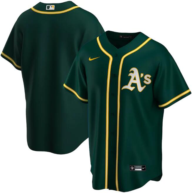 Oakland Athletics Green Blank Cool Base Stitched Jersey