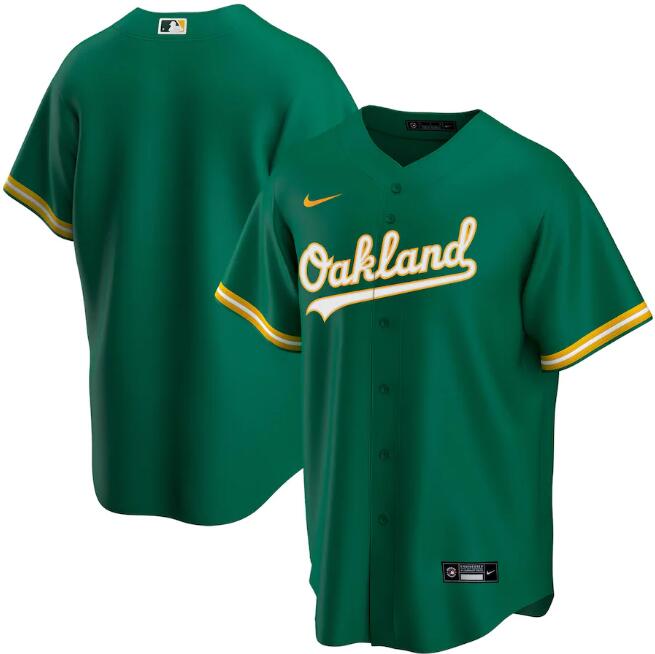 Oakland Athletics New Green Blank Cool Base Stitched Jersey