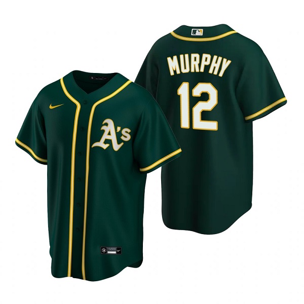 Oakland Athletics #12 Sean Murphy Green Cool Base Stitched Jersey