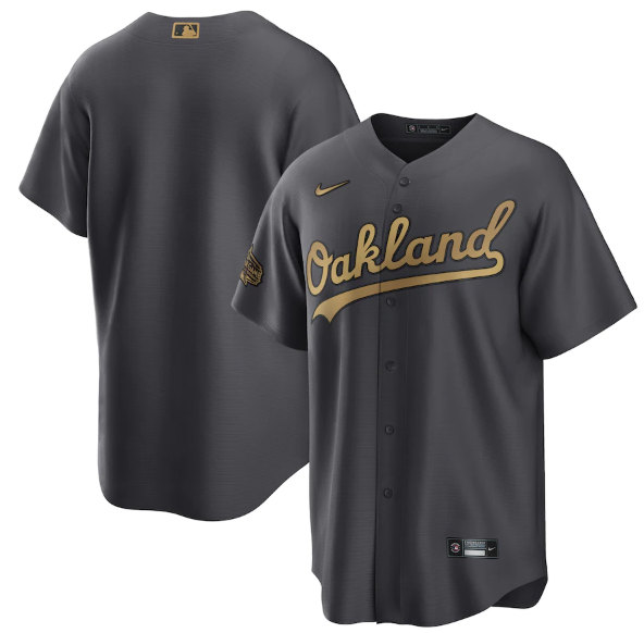 Oakland Athletics Blank Charcoal 2022 All-Star Cool Base Stitched Baseball Jersey