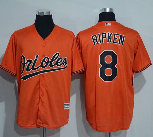 Orioles #8 Cal Ripken Orange New Cool Base Stitched Jersey