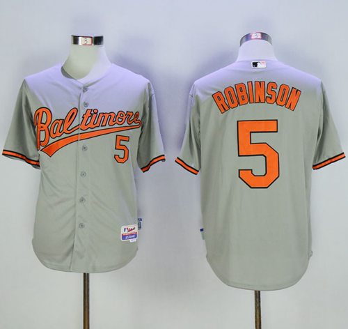 Orioles #5 Brooks Robinson Grey Cool Base Stitched Jersey