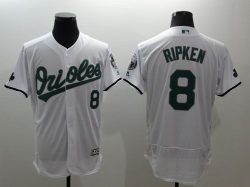 Orioles #8 Cal Ripken White Celtic Flexbase Authentic Collection Stitched Jersey