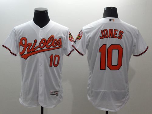 Orioles #10 Adam Jones White Flexbase Authentic Collection Stitched Jersey